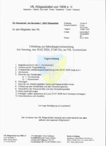 Mehr über den Artikel erfahren Jahreshauptversammlung 2026